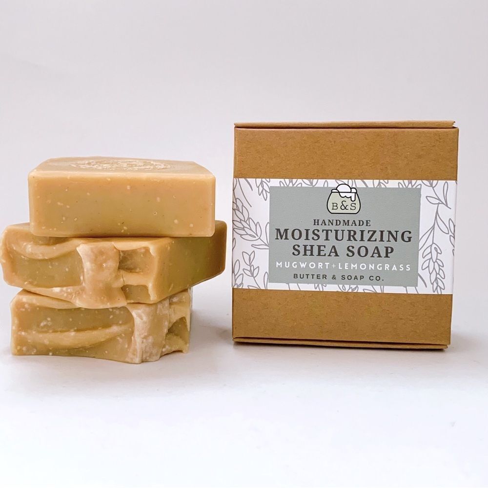 🌿Three Homemade Mugwort Herbal Soaps